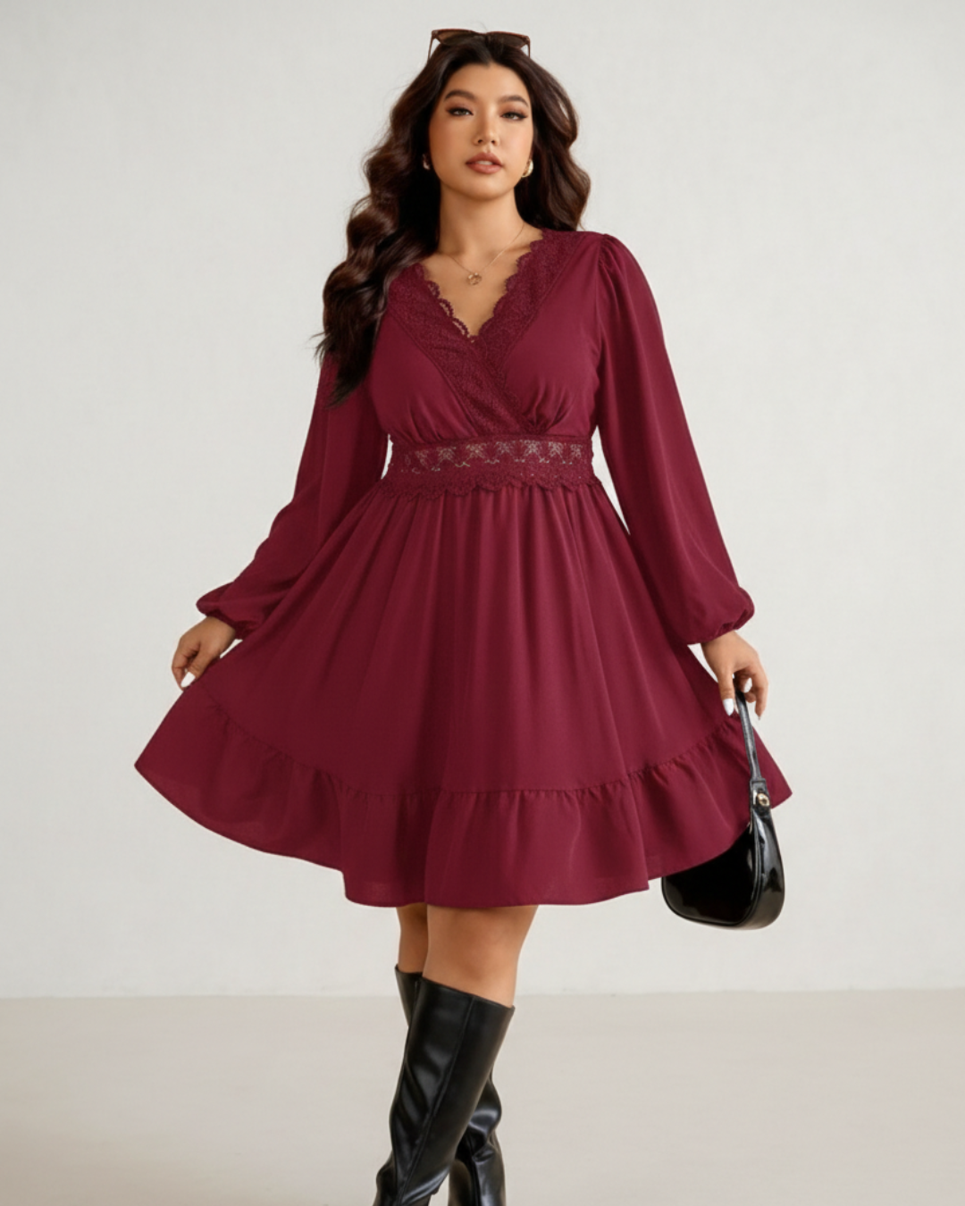 Lace V Lantern Dress